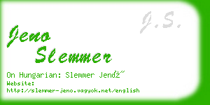 jeno slemmer business card